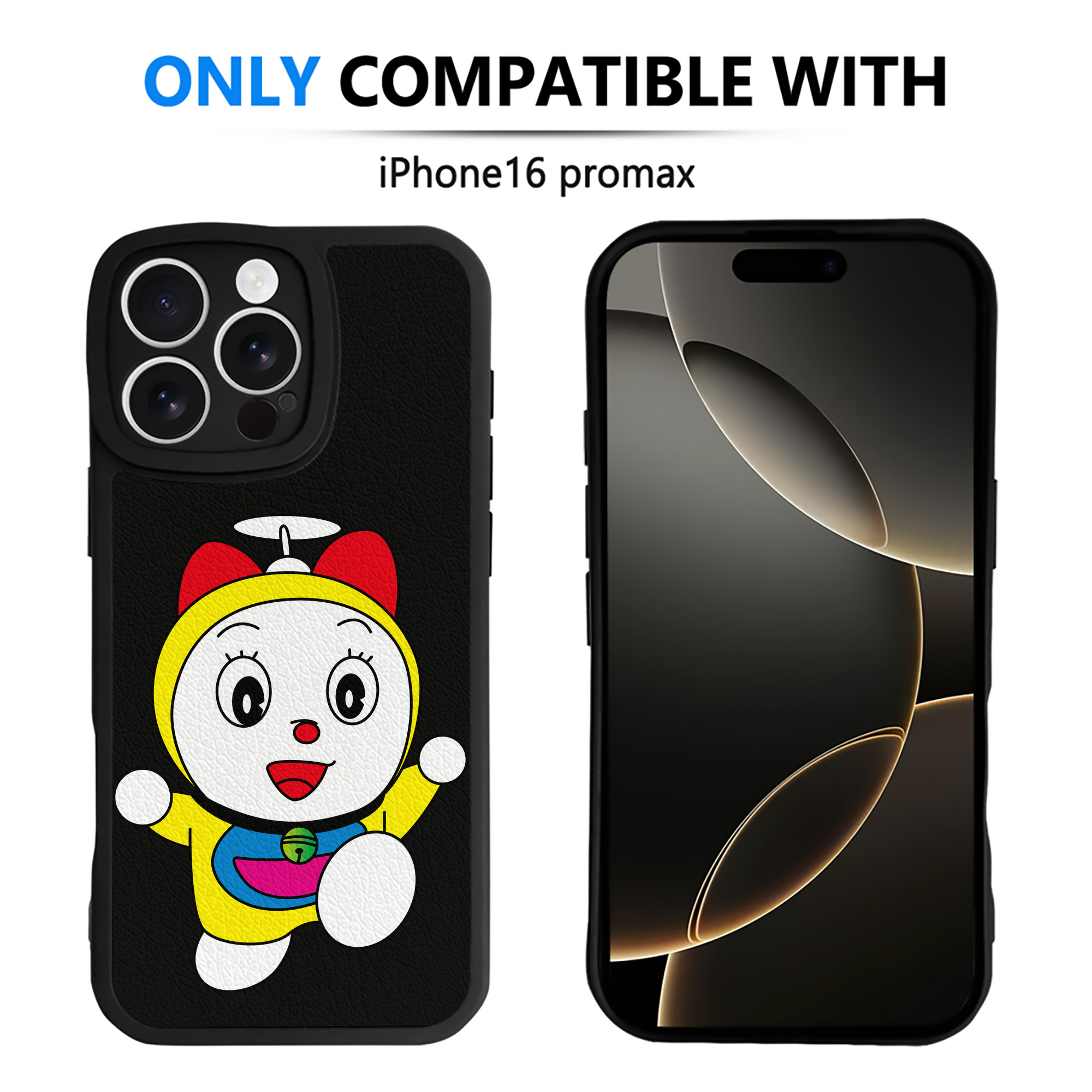 （画像用） ドラえもん ドラミ Doraemon Dorami 【iPhone 16シリーズ対応】シリコンスマホケース（レザー調） 材質：シリコン